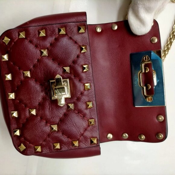 Valentino Garavani Bordeaux Leather Shoulder Bag mon460-101325 - Picture 11 of 16